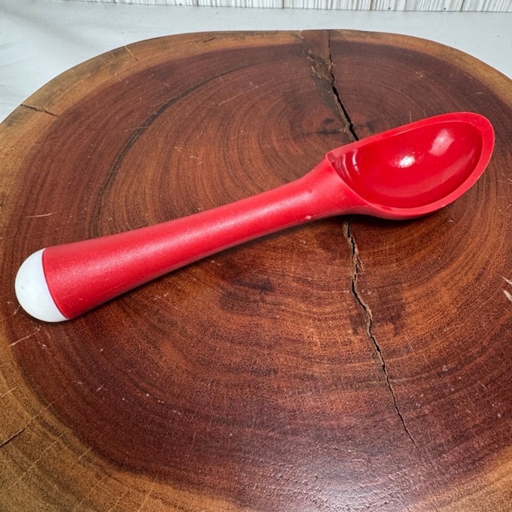 Red Ice Cream Scoop Spoon Kitchen Tool Vintage
